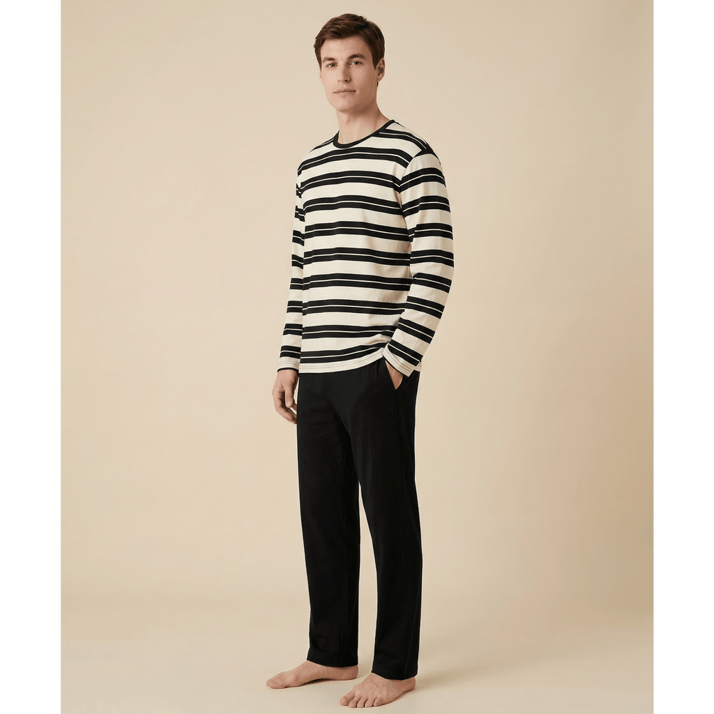 Ensemble de pyjama homme noir et blanc – Confort et style inégalés