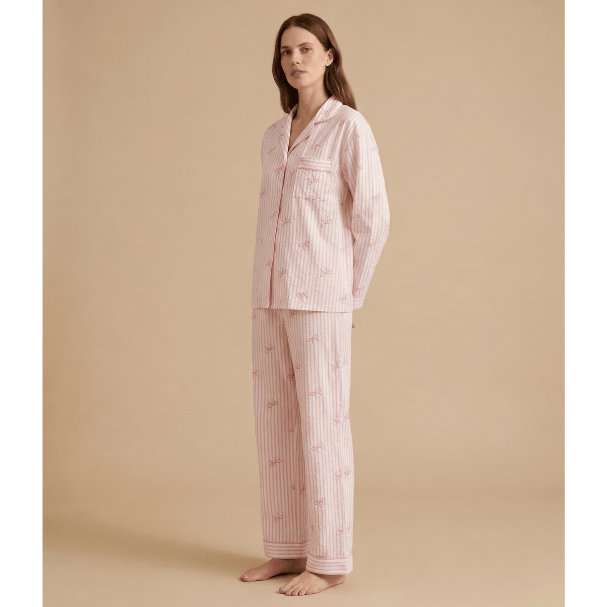 Ensemble de pyjama rose à motif – Confort élégant à découvrir