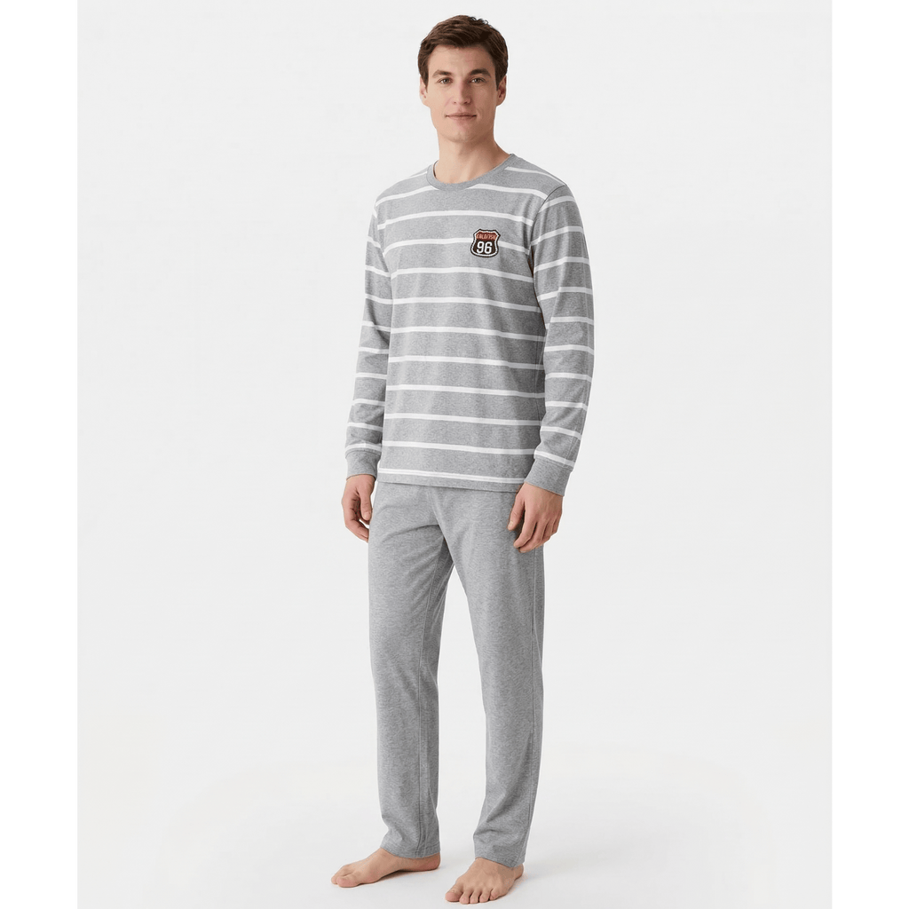 Ensemble pyjama homme Gris et blanc – Confort ultime et style moderne