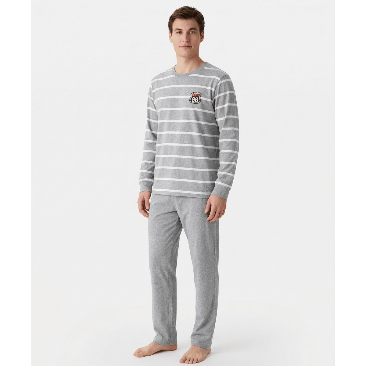 Ensemble pyjama homme Gris et blanc – Confort ultime et style moderne