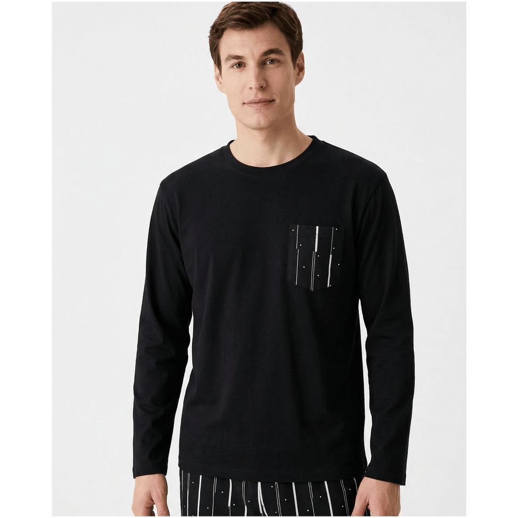 Ensemble pyjama hommes noir et doré – Confort Élégant à Découvrir