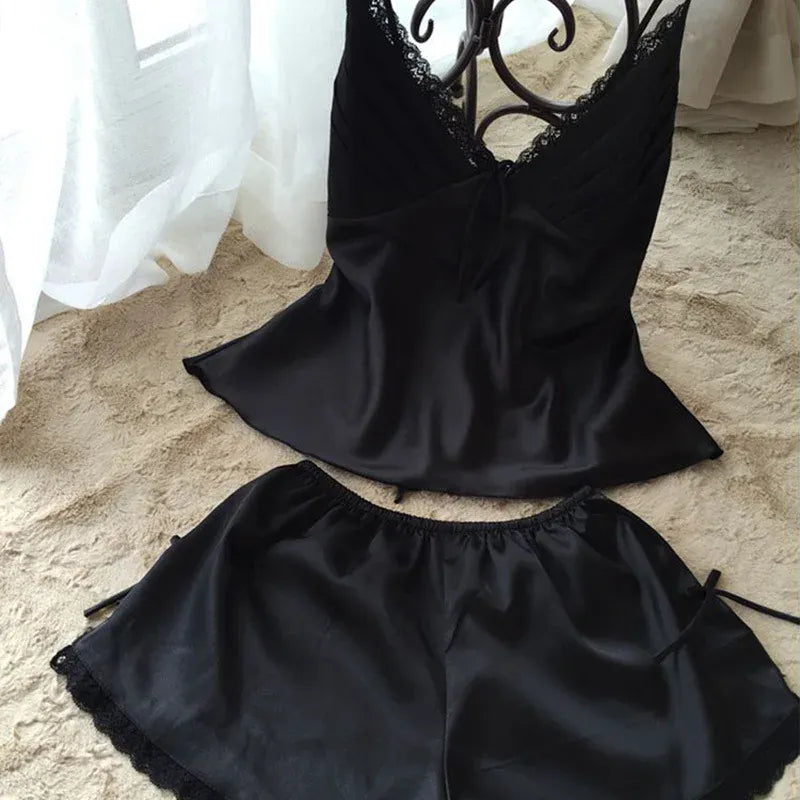Ensemble pyjama short en satin – Confort luxueux et style irrésistible