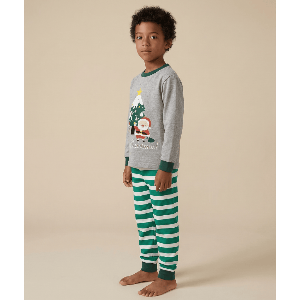 Pyjama de noël enfant vert et gris – Confort unique et style irrésistible