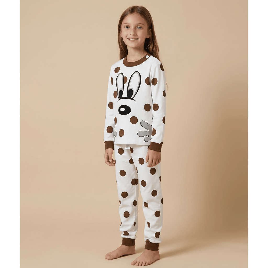 Pyjama enfant blanc et marron – Confort unique pour des nuits magiques