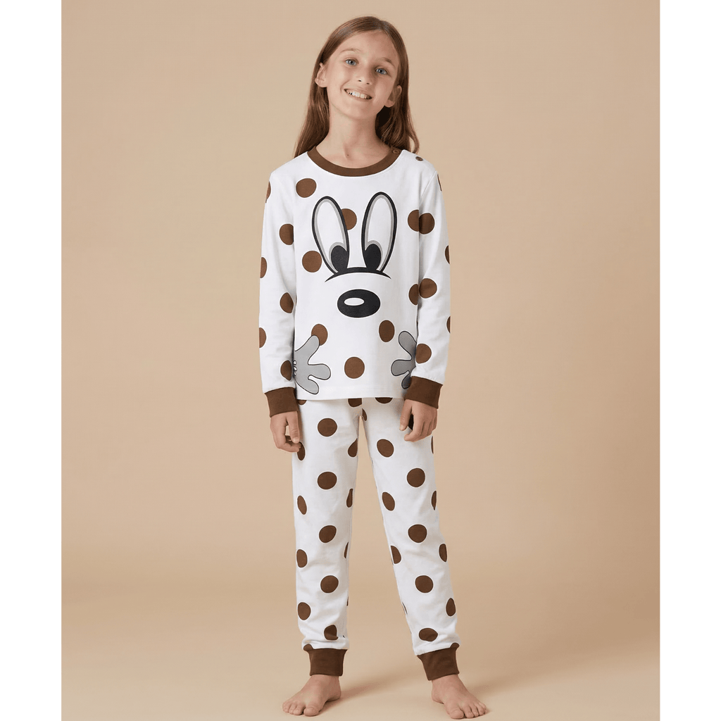 Pyjama enfant blanc et marron – Confort unique pour des nuits magiques