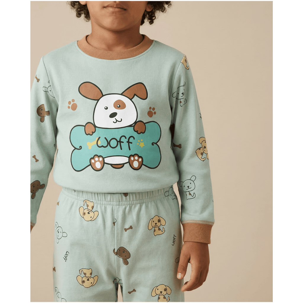 Pyjama enfant bleu et marron : Confort unique pour des nuits magiques