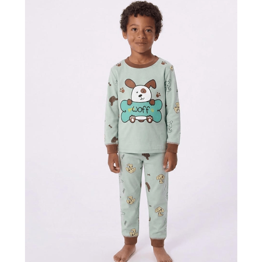 Pyjama enfant bleu et marron : Confort unique pour des nuits magiques