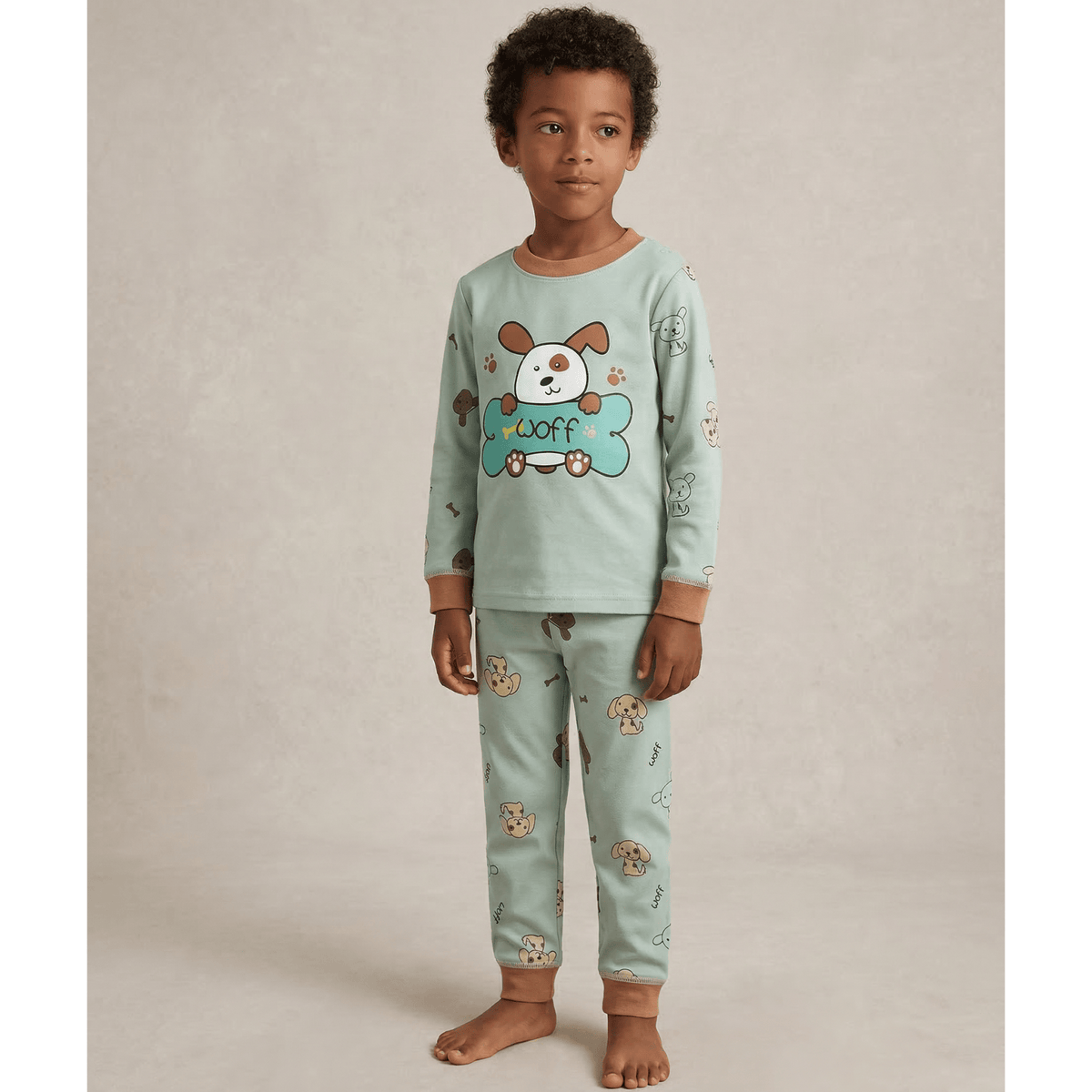 Pyjama enfant bleu et marron : Confort unique pour des nuits magiques