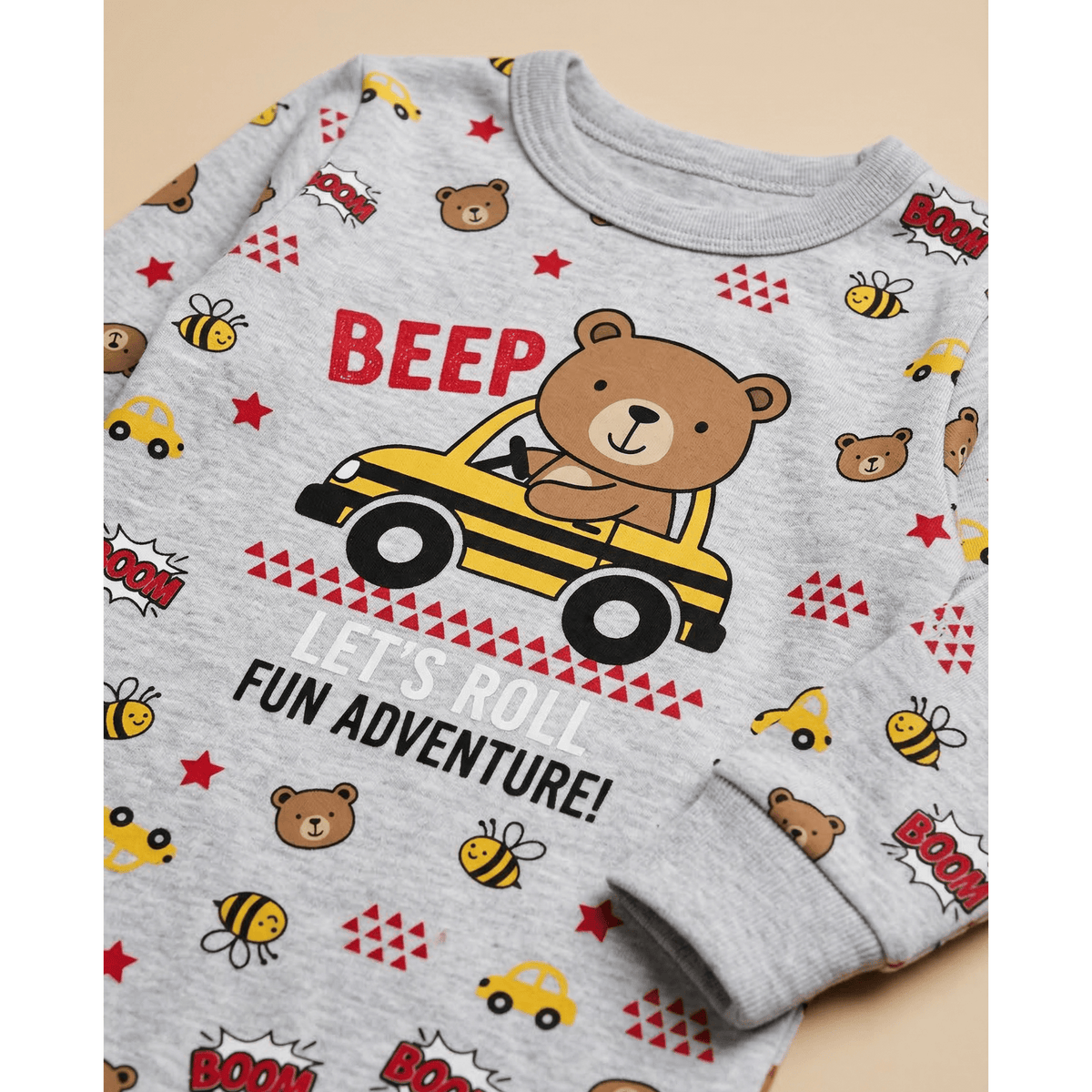 Pyjama enfant gris à motif – Confort unique pour nuits enchantées