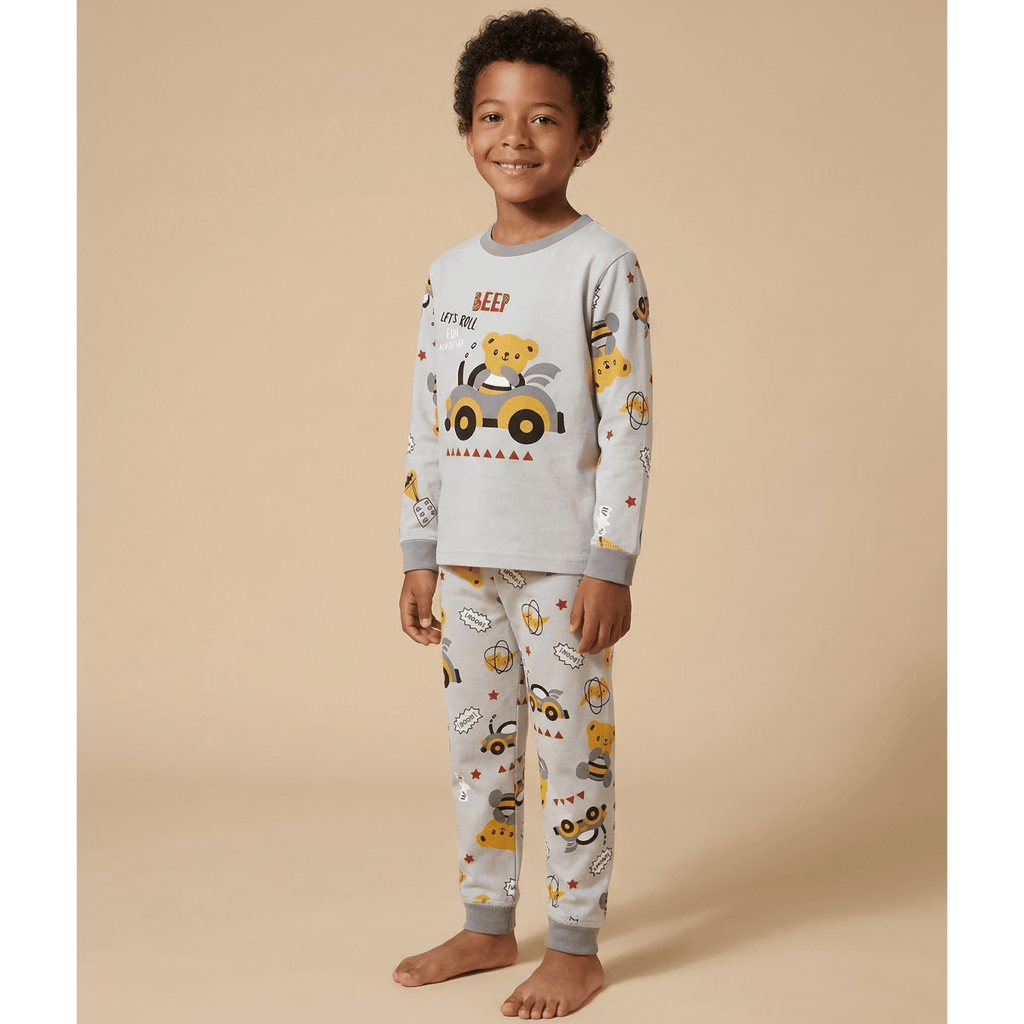 Pyjama enfant gris à motif – Confort unique pour nuits enchantées