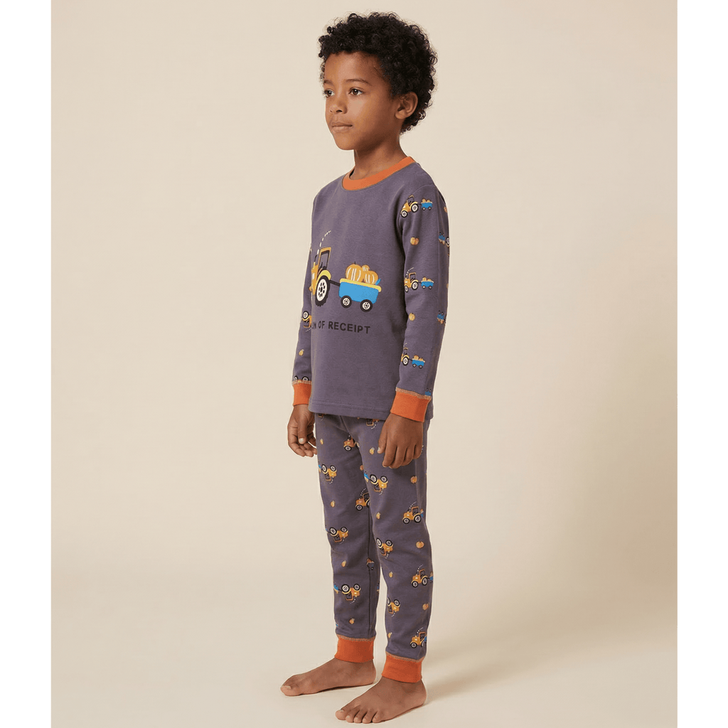 Pyjama enfant gris et rouge – Confort et style pour des nuits magiques