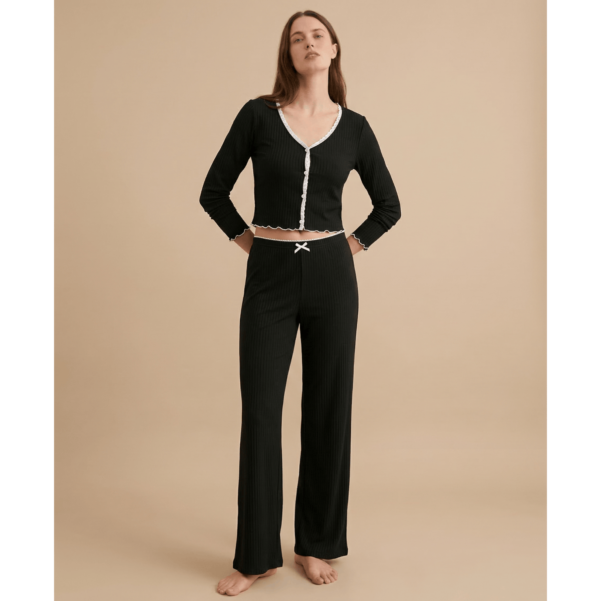 Pyjama femme à manche longue – Confort absolu pour des nuits douces