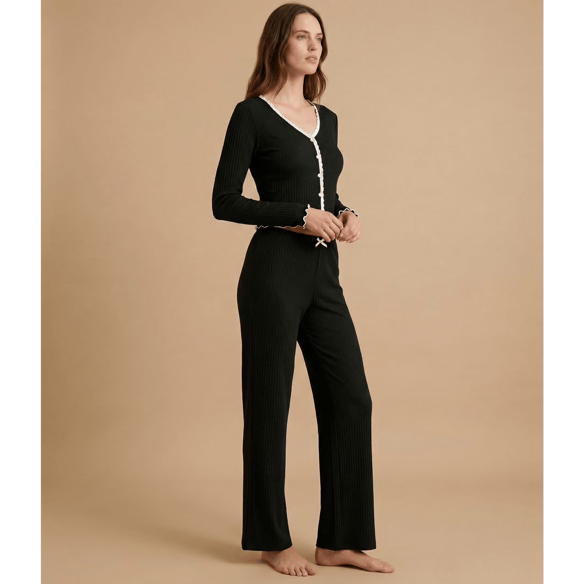 Pyjama femme à manche longue – Confort absolu pour des nuits douces