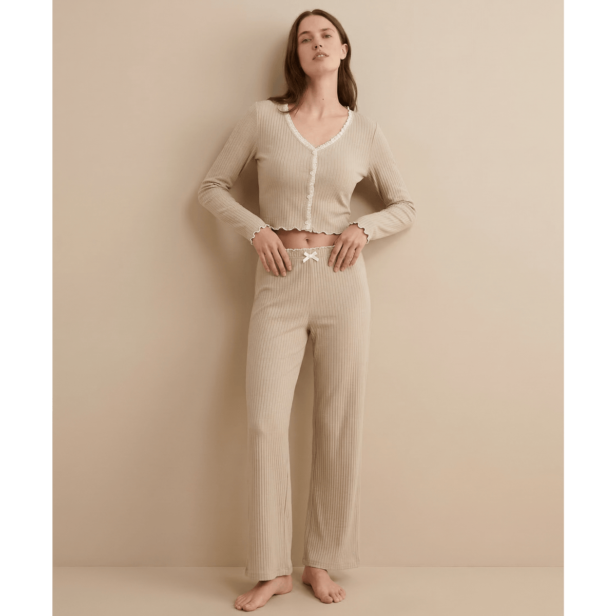 Pyjama femme à manche longue – Confort absolu pour des nuits douces