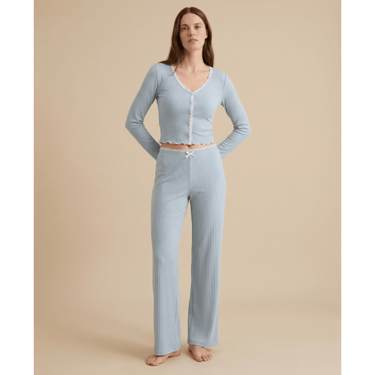 Pyjama femme à manche longue – Confort absolu pour des nuits douces