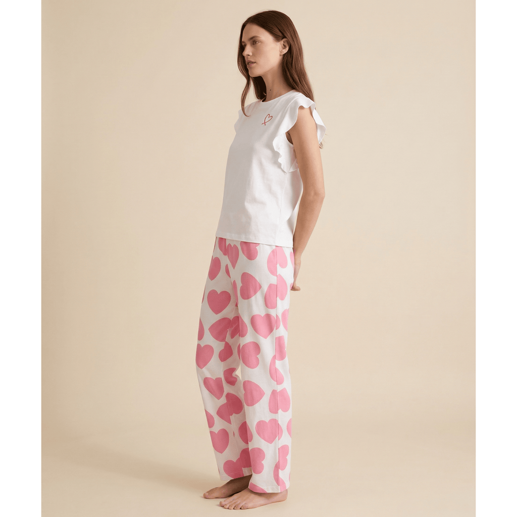 Pyjama femme coeur rose – Confort élégant pour vos nuits douces