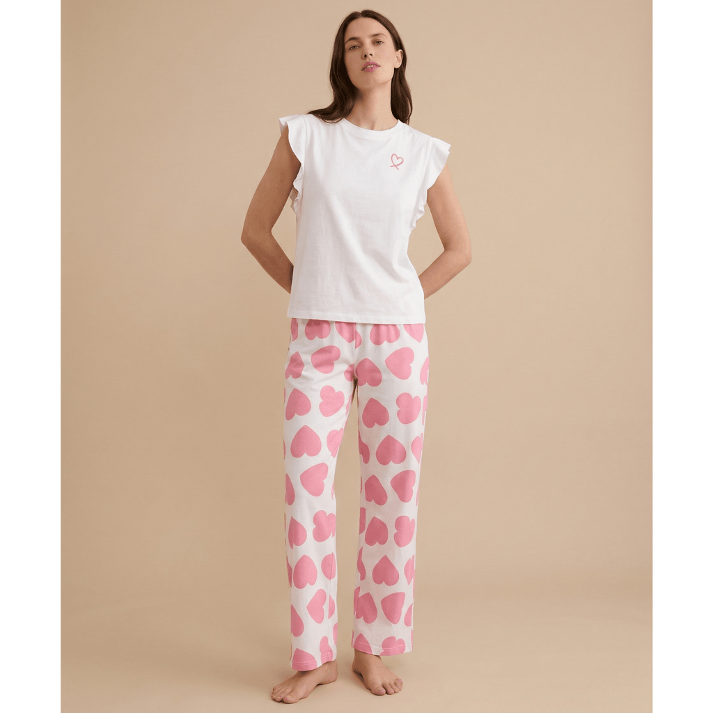 Pyjama femme coeur rose – Confort élégant pour vos nuits douces