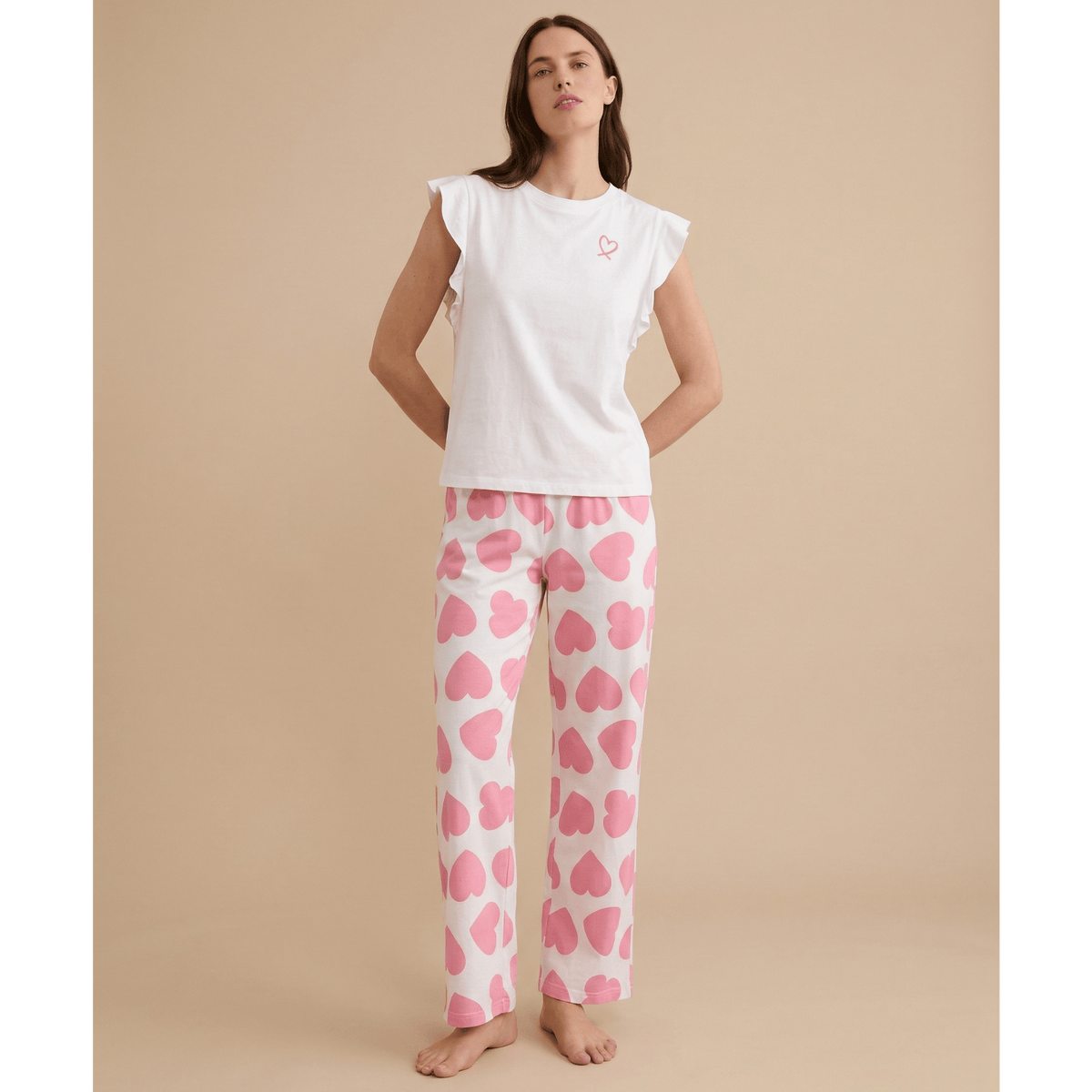 Pyjama femme coeur rose – Confort élégant pour vos nuits douces