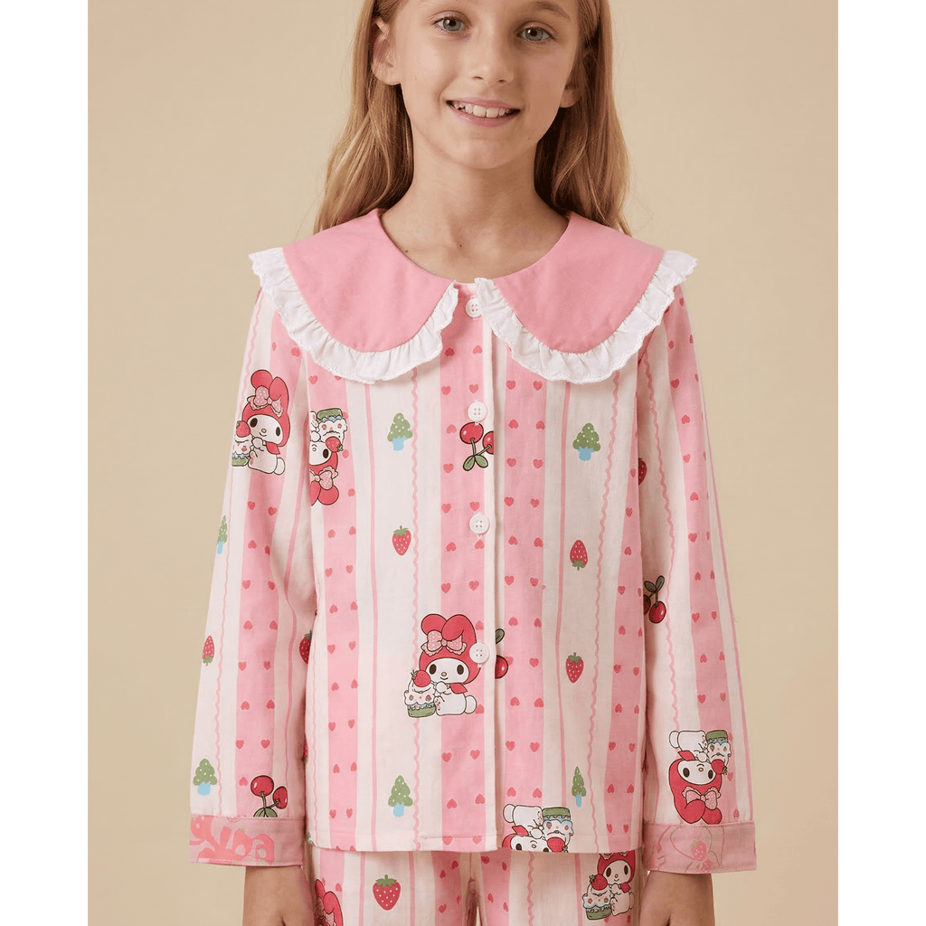 Pyjama fille vertical rayé rose et blanc – Confort & Style Irrésistibles