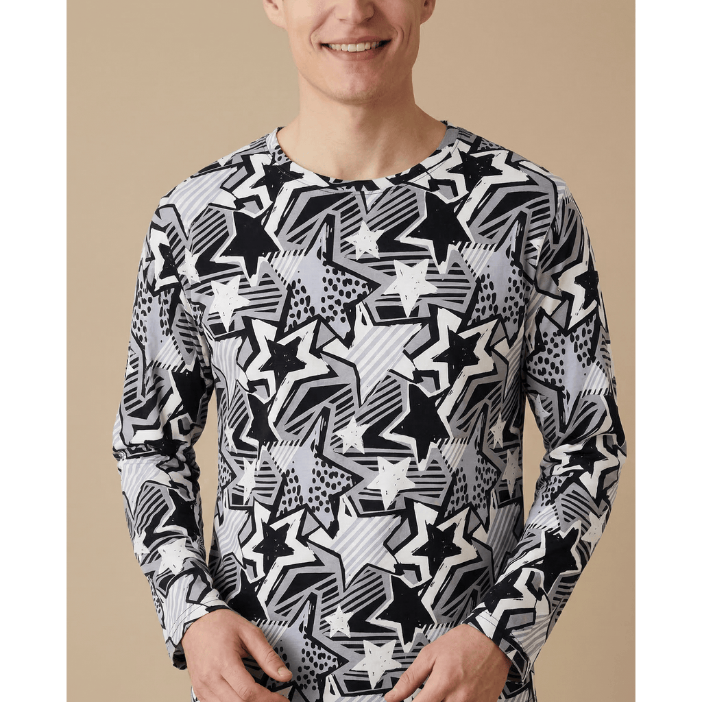 Pyjama homme blanc à motif – Confort chic et style unique à saisir