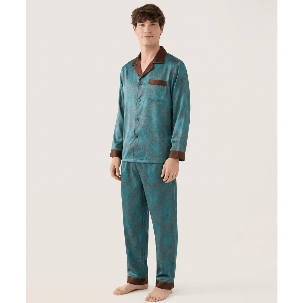 Pyjama homme en satin à motif 