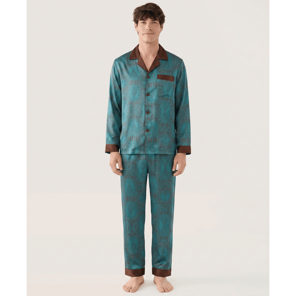Pyjama homme en satin à motif 