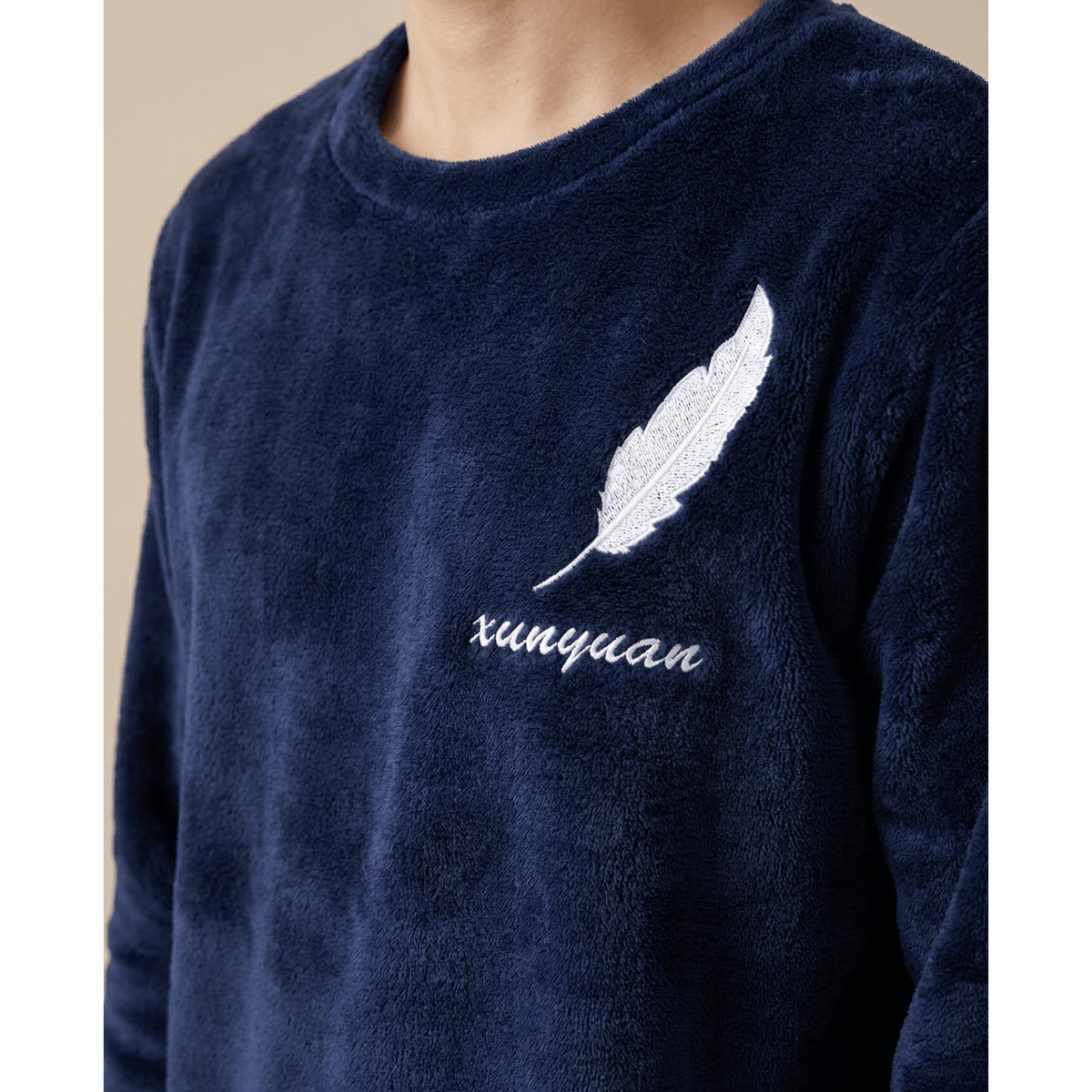 Pyjama homme polaire bleu marine - Confort chaud & style irrésistible