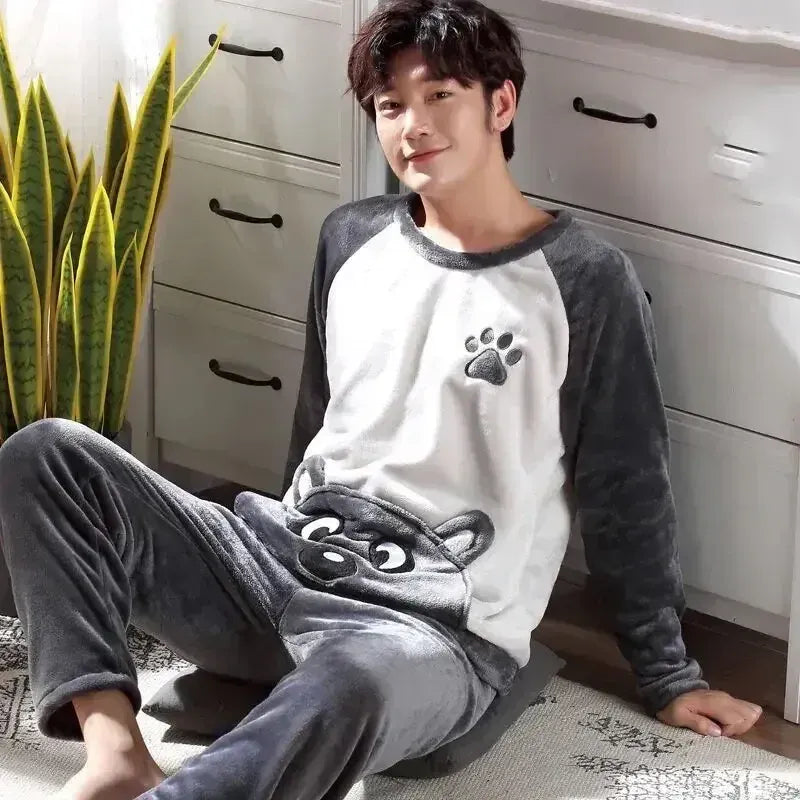 Pyjama homme polaire panda - Confort chaud et style irrésistible