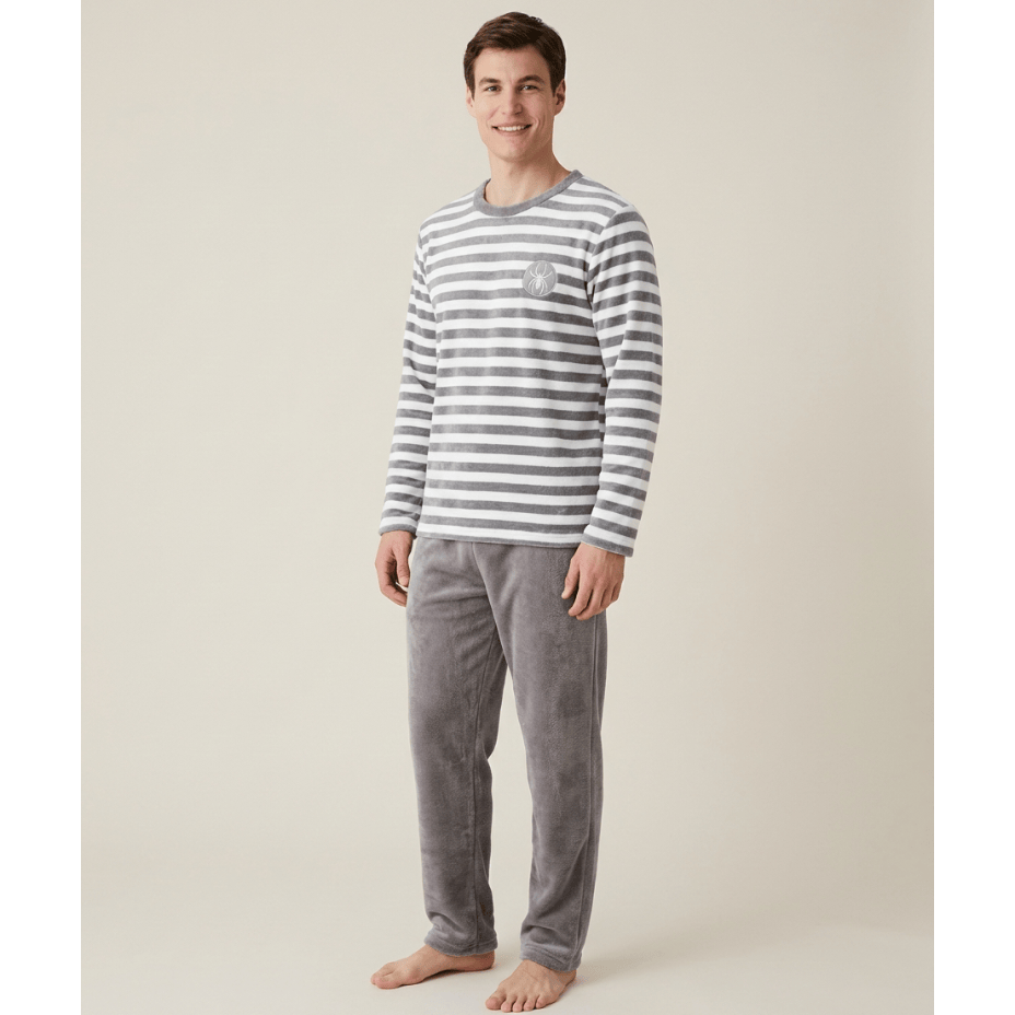 Pyjama homme polaire rayée - Confort ultime et style irrésistible