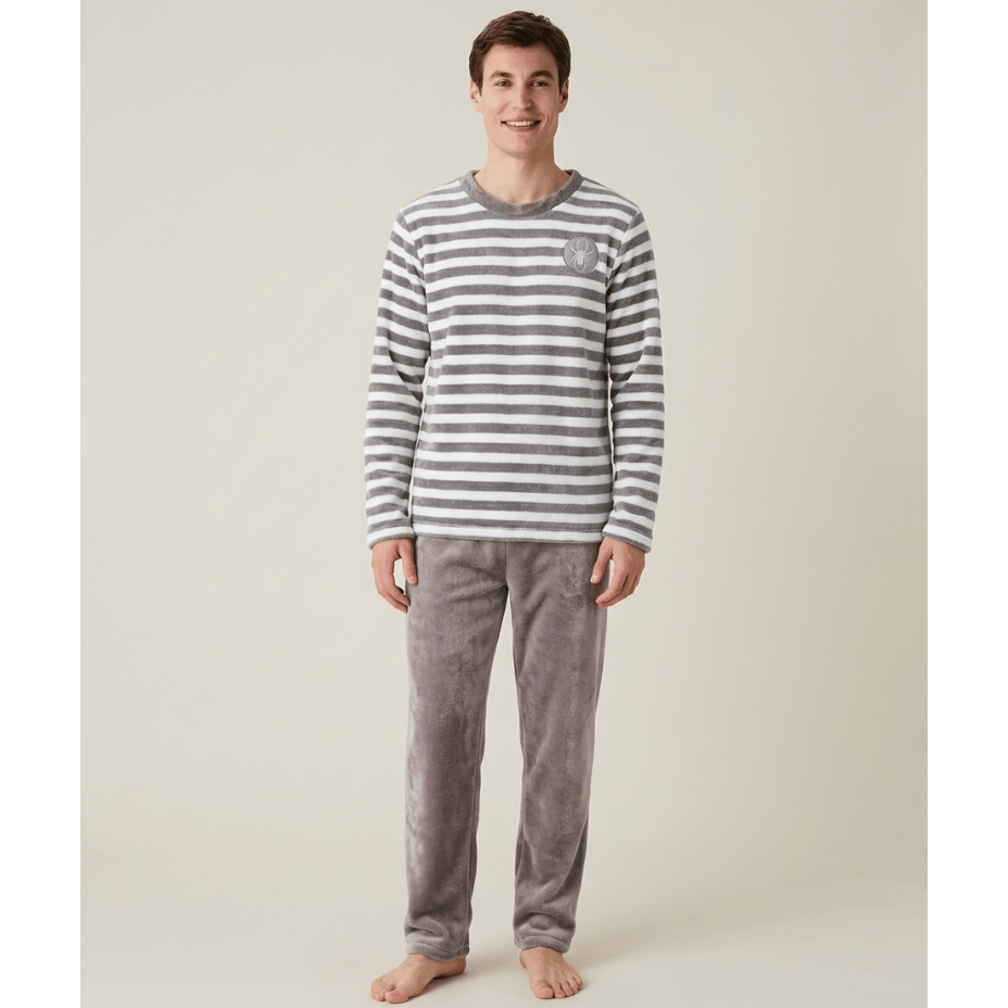 Pyjama homme polaire rayée - Confort ultime et style irrésistible