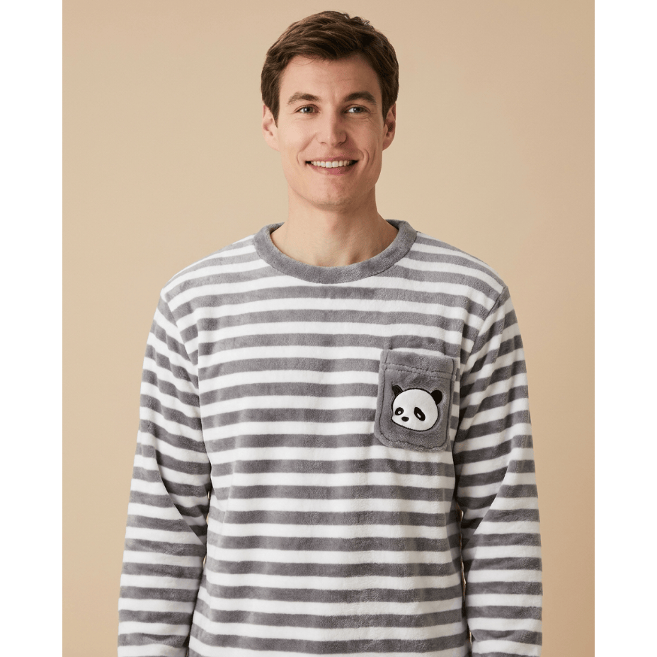 Pyjama homme polaire rayée - Confort ultime et style irrésistible