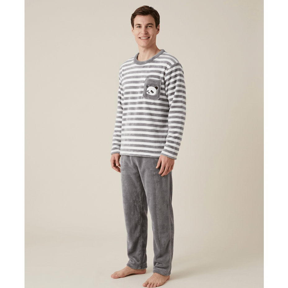 Pyjama homme polaire rayée - Confort ultime et style irrésistible