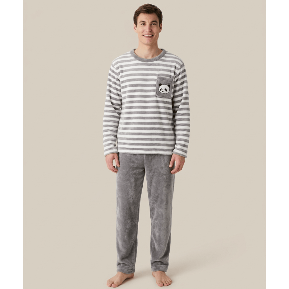 Pyjama homme polaire rayée - Confort ultime et style irrésistible