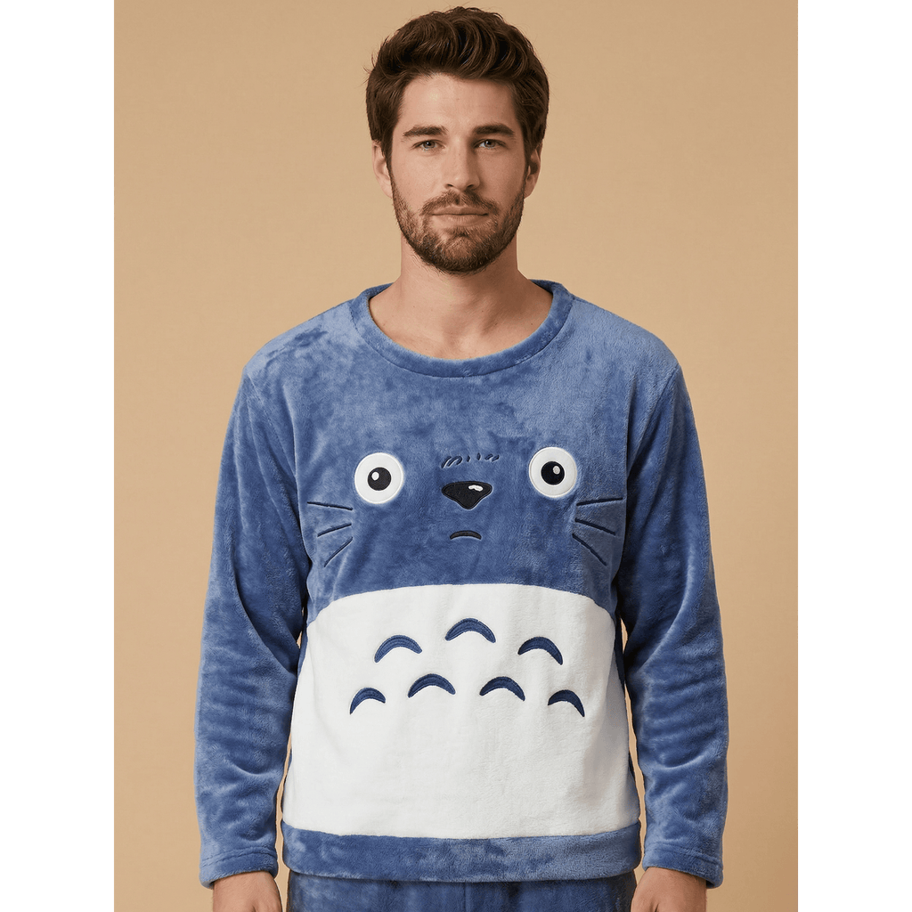 Pyjama homme polaire tête de chat 