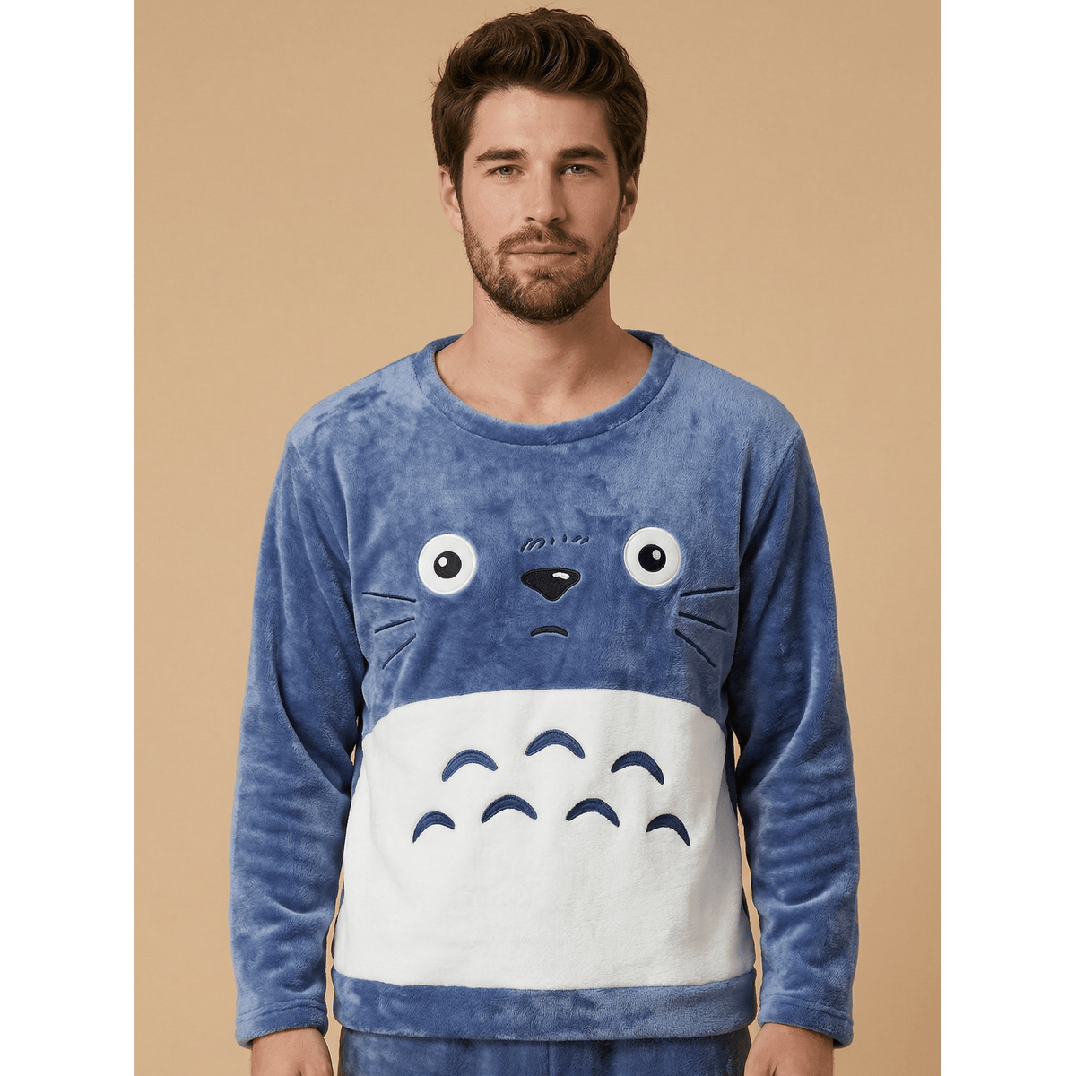 Pyjama homme polaire tête de chat 