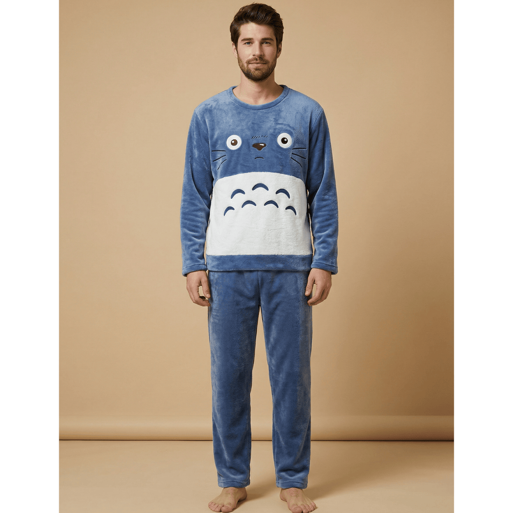 Pyjama homme polaire tête de chat 