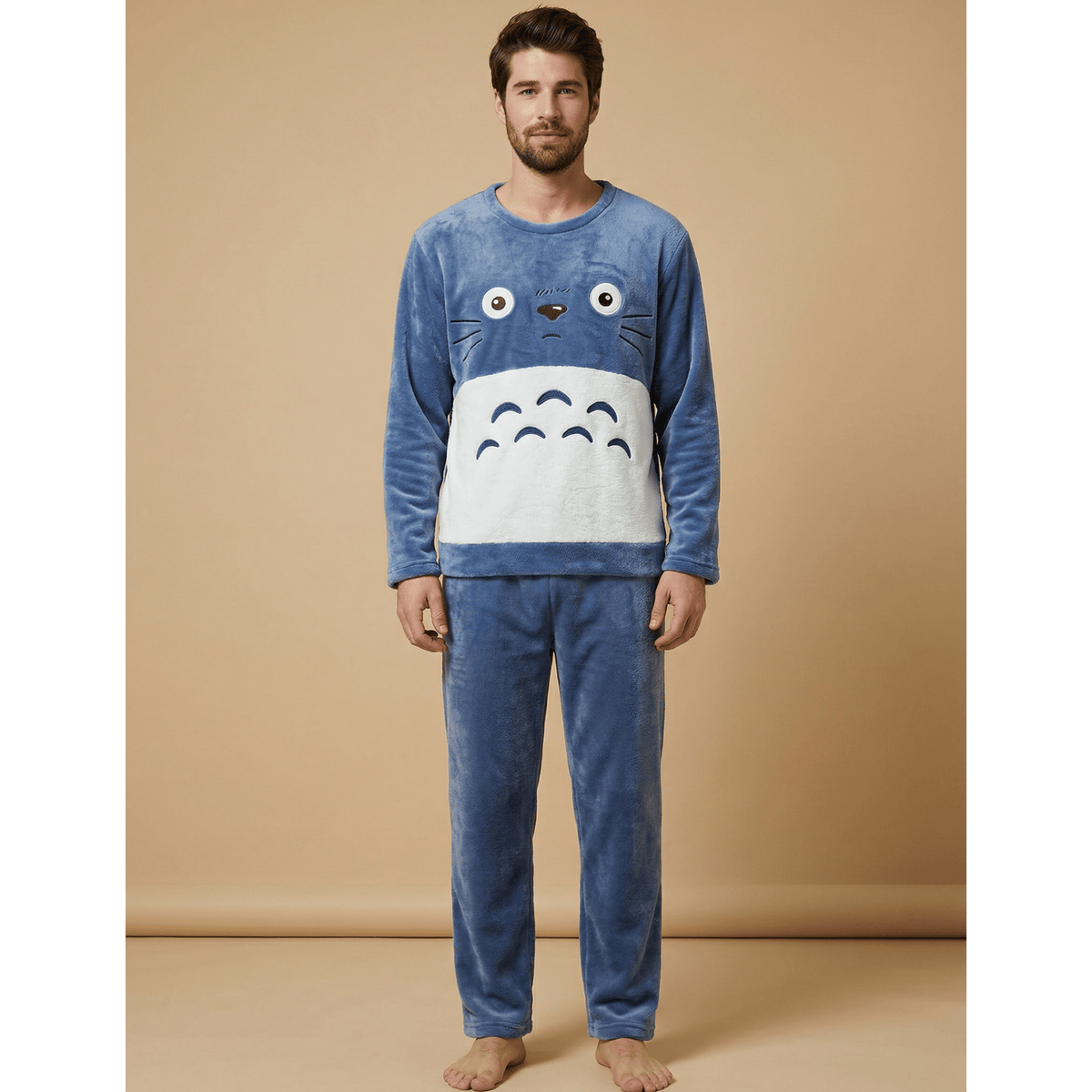 Pyjama homme polaire tête de chat 