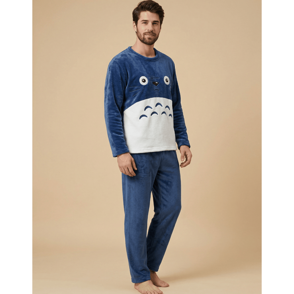 Pyjama homme polaire tête de chat 