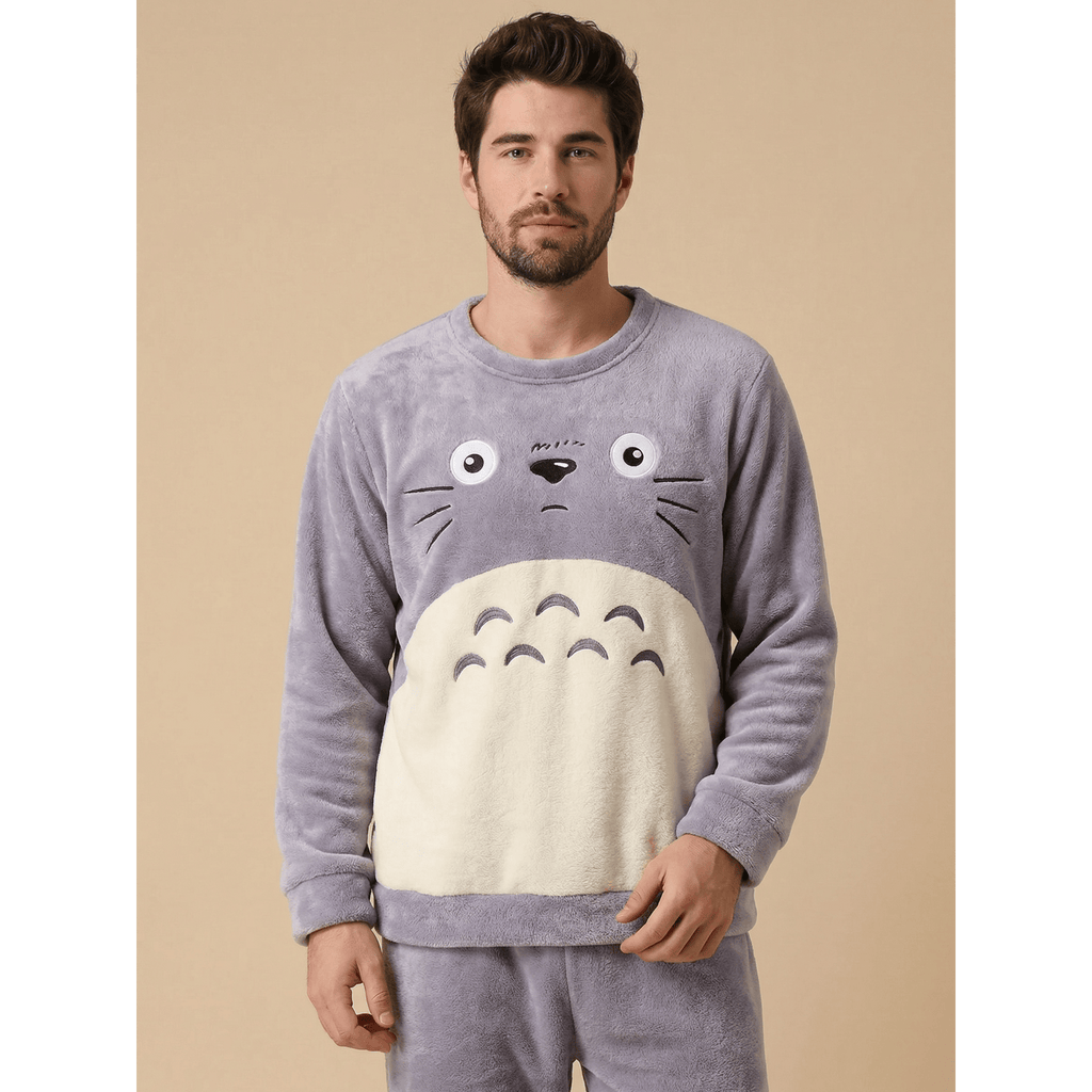 Pyjama homme polaire tête de chat 