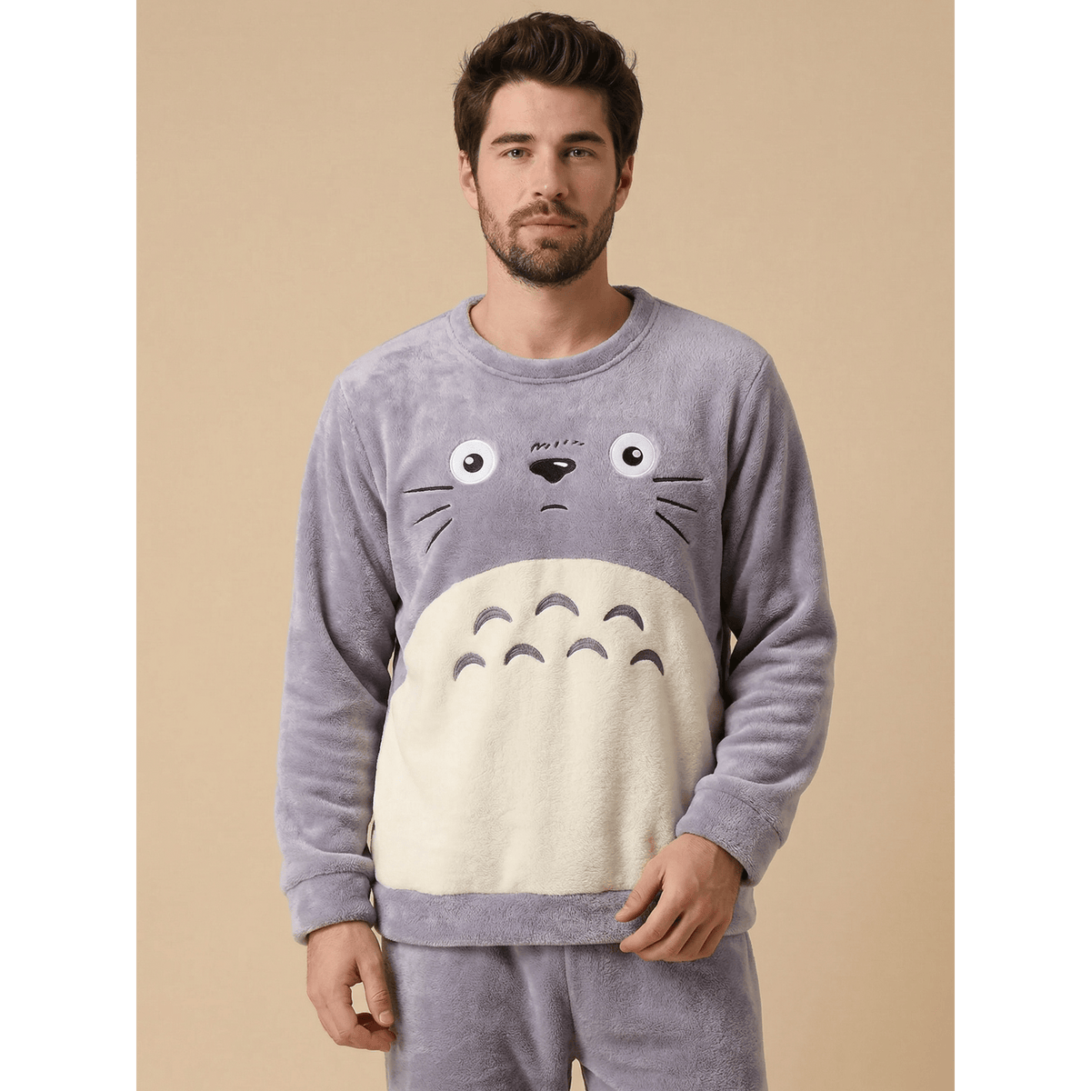 Pyjama homme polaire tête de chat 
