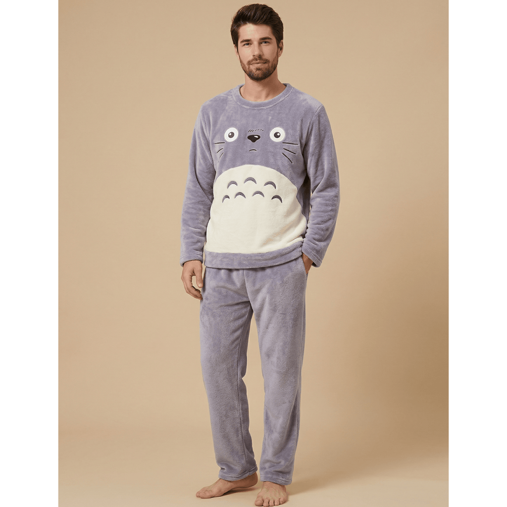 Pyjama homme polaire tête de chat 