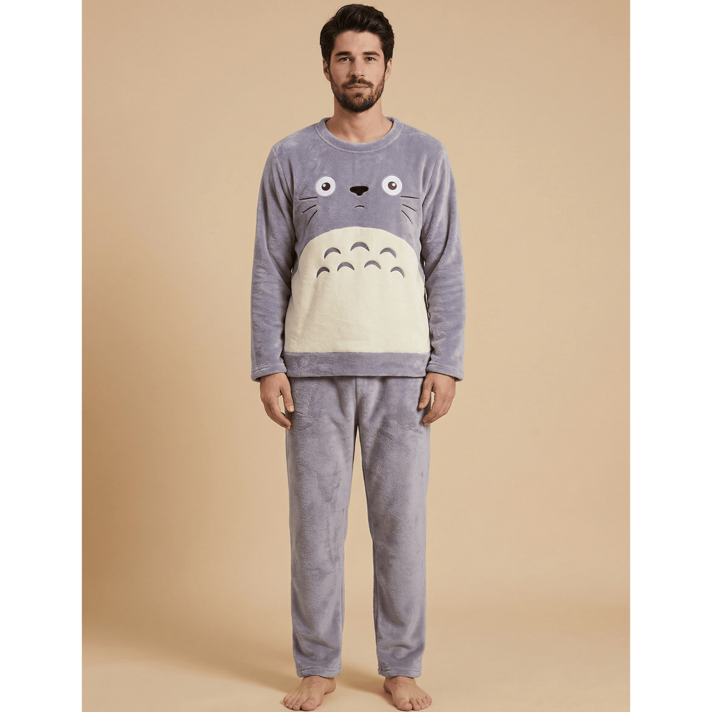 Pyjama homme polaire tête de chat 