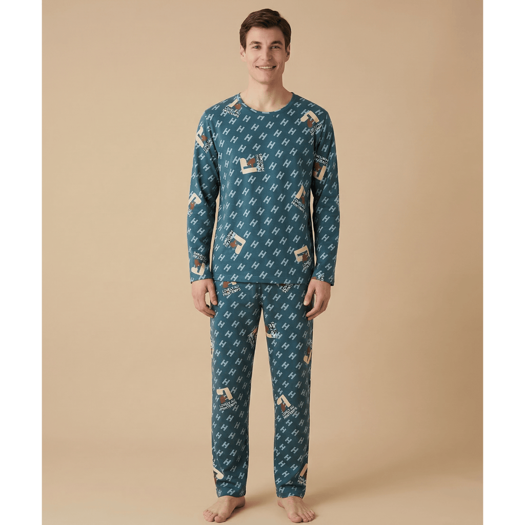 Pyjama homme vert à motif - Confort unique pour vos nuits stylées