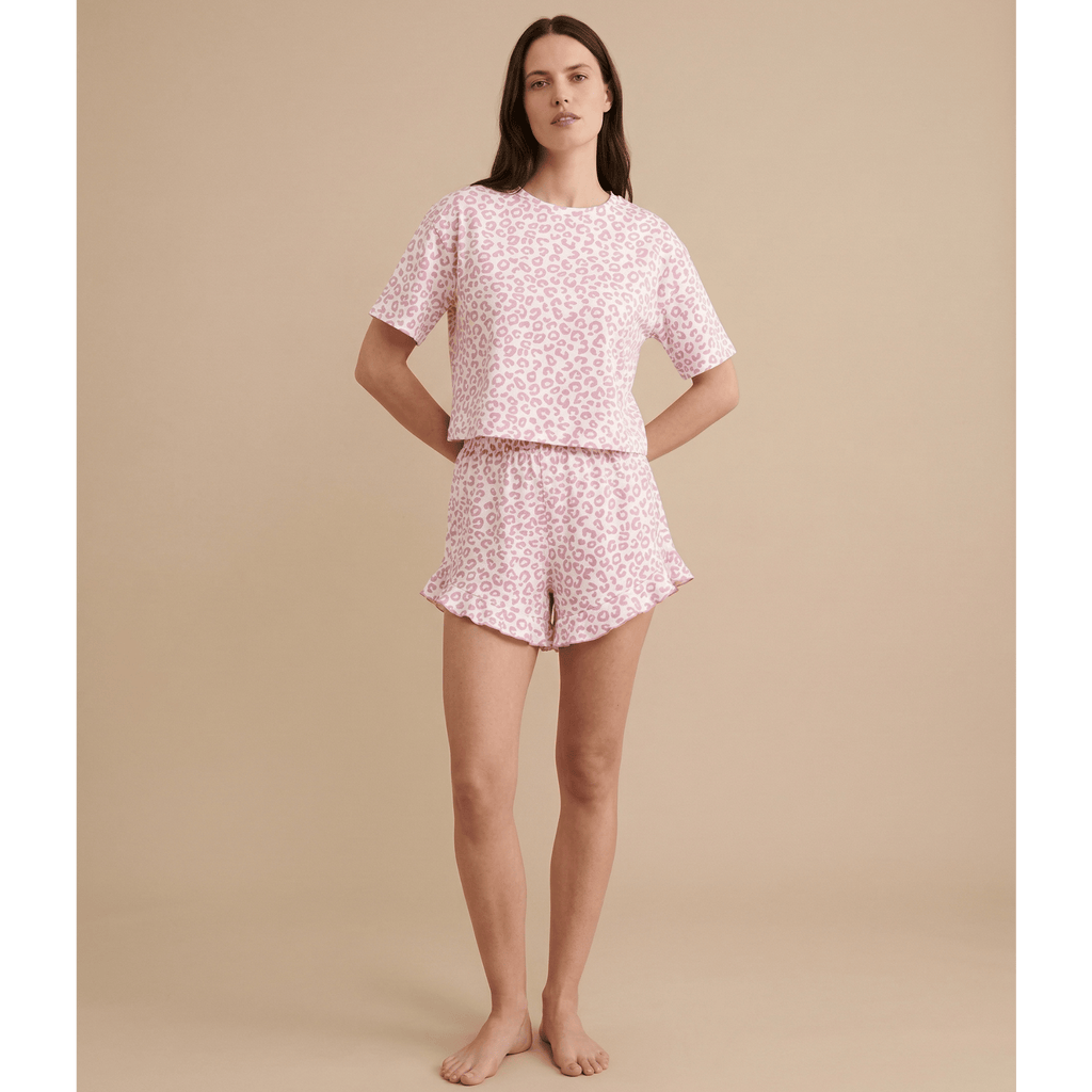 Pyjama short femme leopard rose : Style audacieux et confort ultime