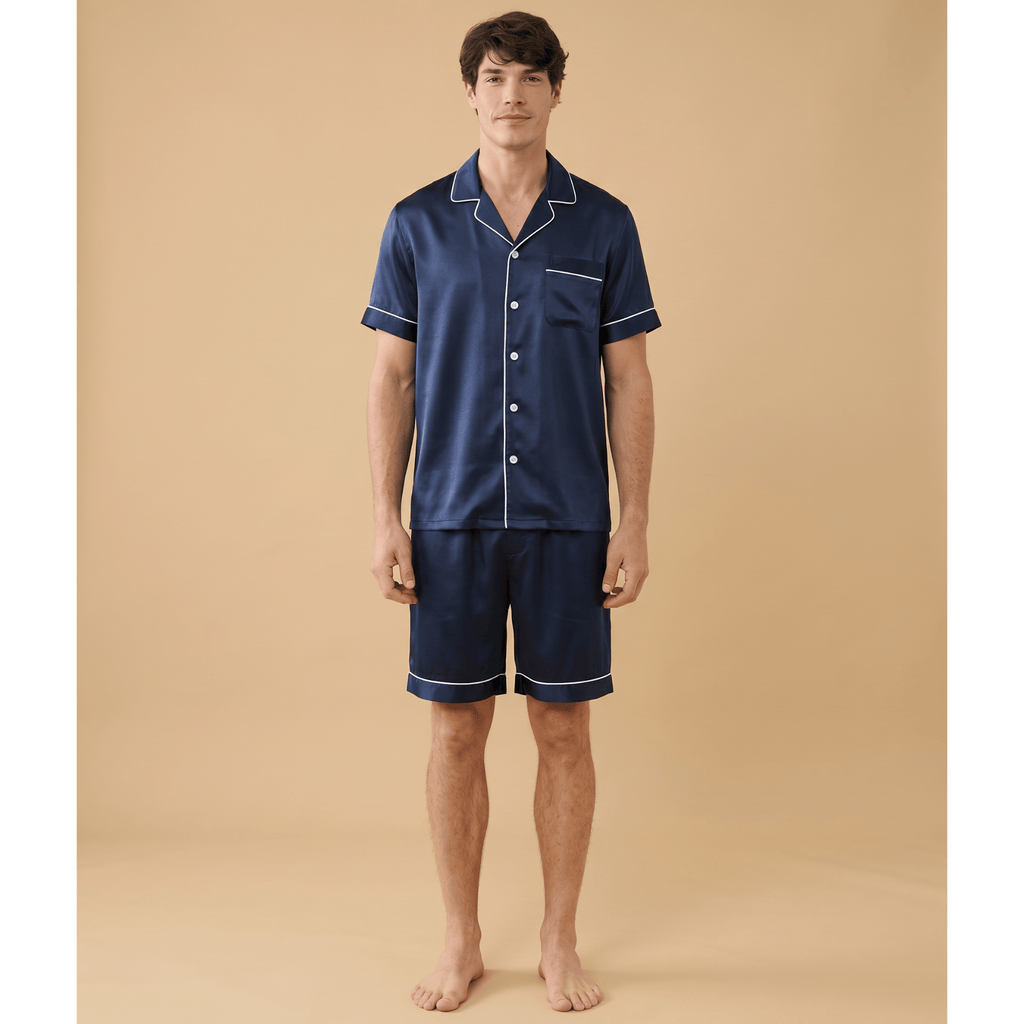 Pyjama short satin homme 