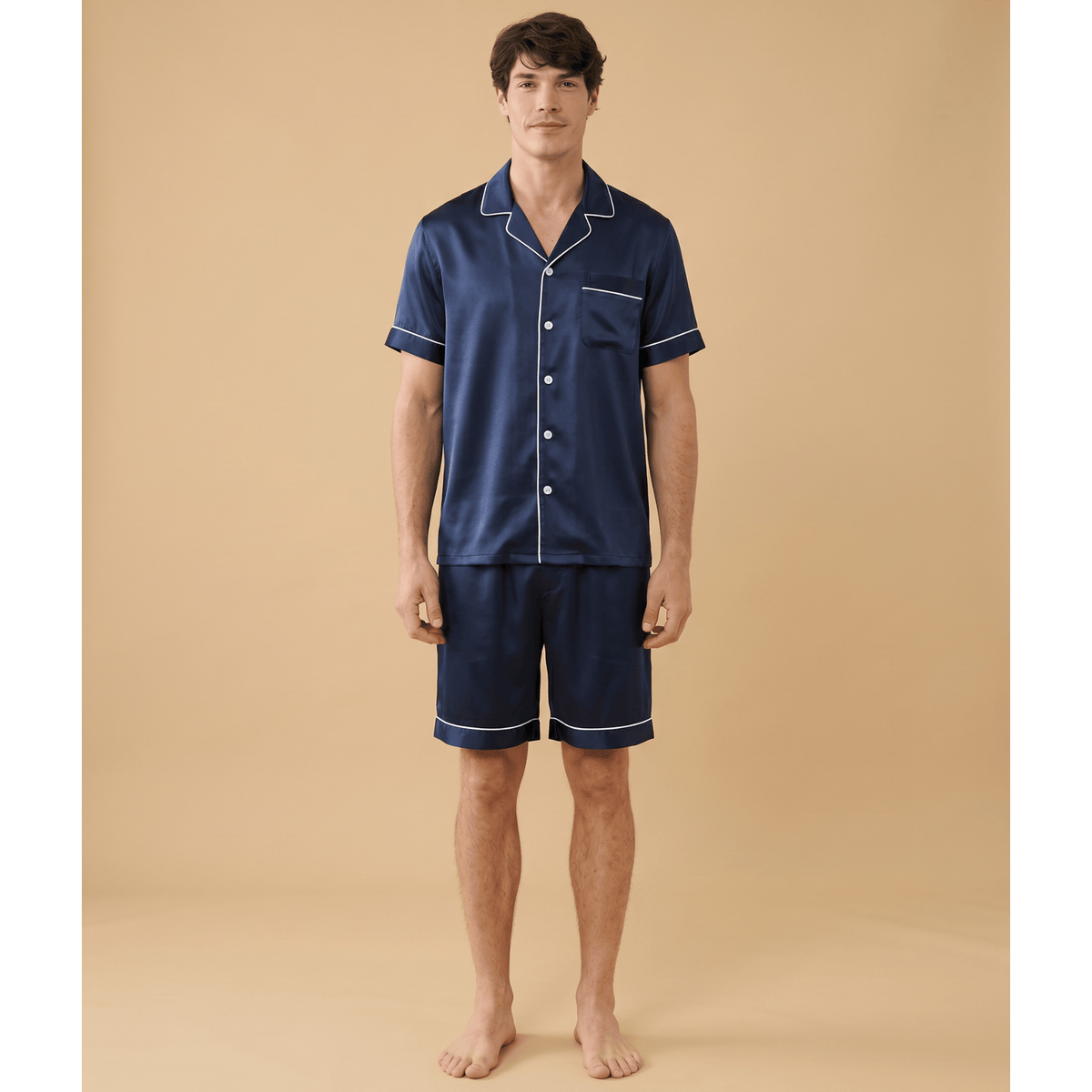 Pyjama short satin homme 