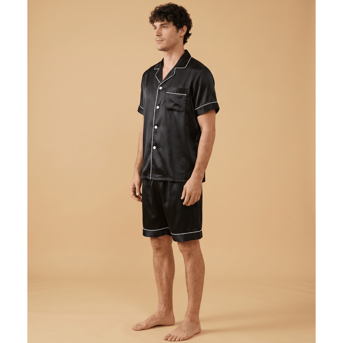 Pyjama short satin homme 